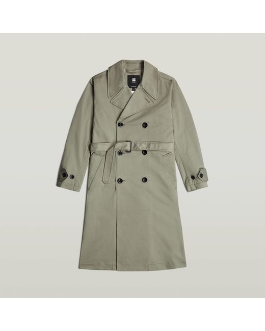 G-Star High Trenchcoat in het Green