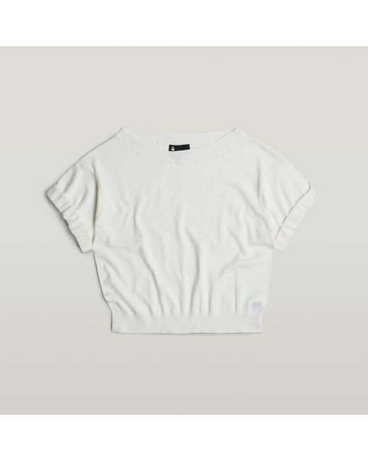 G-Star RAW Boothals Jumper Blousy Loose in het White