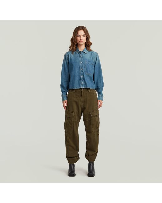 Chemise Boxy Relaxed One-Pocket G-Star en coloris Blue