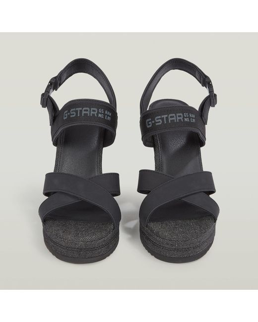G Star RAW Bodana Cross Strap Denim Sleehak in het Zwart Lyst NL
