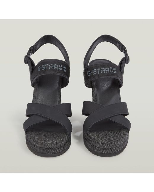 Chaussures Compensées Bodana Cross Strap Denim G-Star RAW en coloris Black