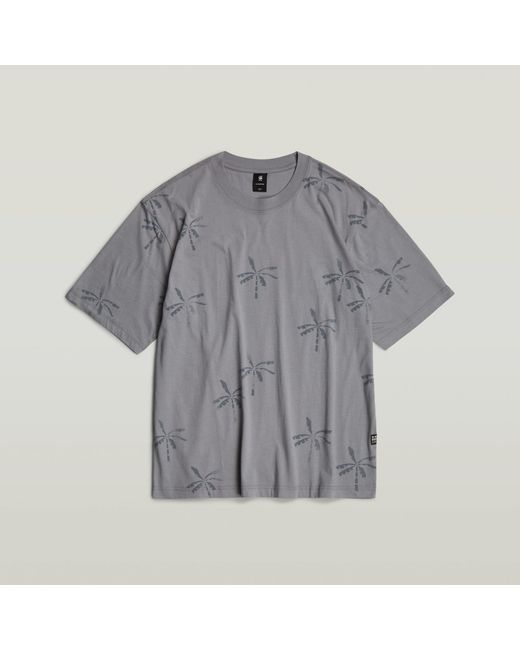 T-Shirt Musa Palm Allover Print Boxy G-Star RAW pour homme en coloris Gray