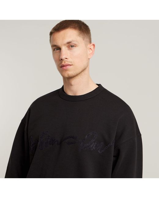 G-Star Chenille G-Script Loose Sweatshirt in Black für Herren