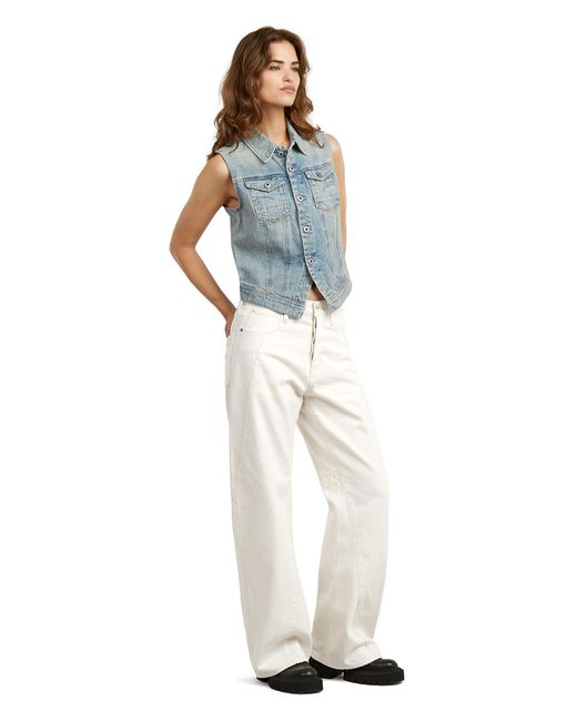 G-Star Blue Pitched Hem Slim Vest