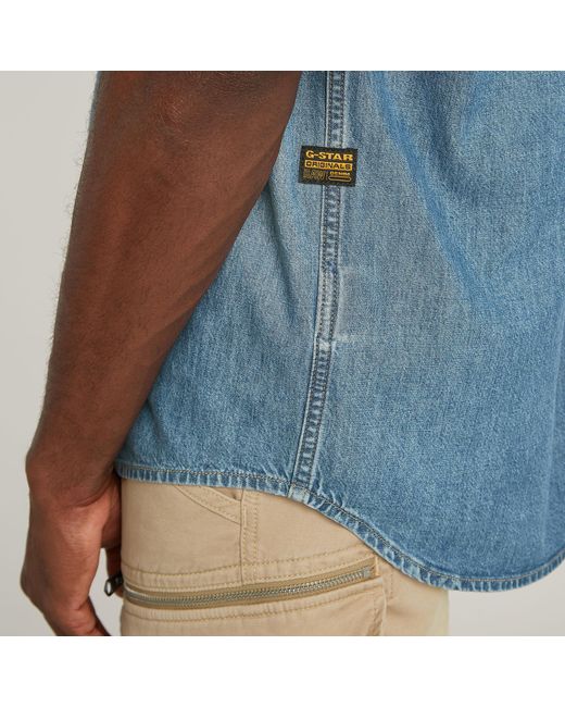 G-Star Regular Denim Overhemd in het Blue voor heren