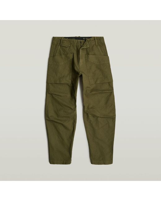 G-Star Green Fatigue Relaxed Tapered Pants for men