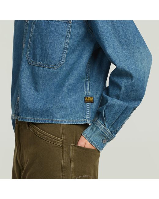 Chemise Boxy Relaxed One-Pocket G-Star en coloris Blue