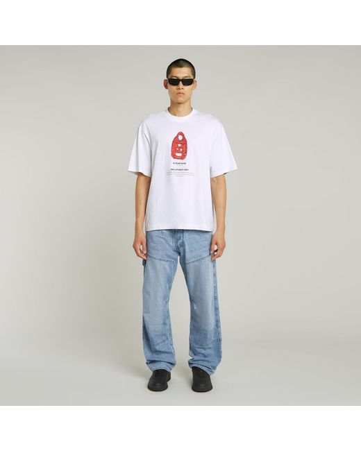 G-Star Archive Print Boxy T-Shirt in White für Herren