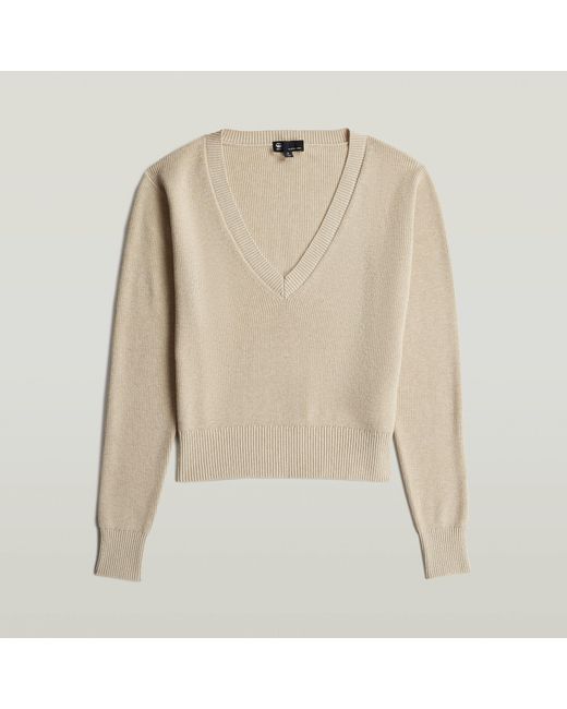 Pull Boxy V-Neck G-Star en coloris Natural