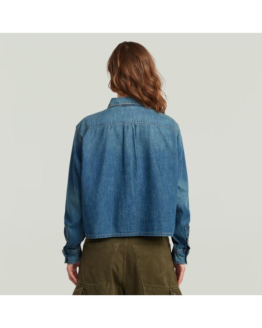 Chemise Boxy Relaxed One-Pocket G-Star en coloris Blue