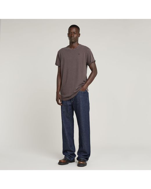 G-Star Brown Text Back Graphic Overdyed Lash T-Shirt for men