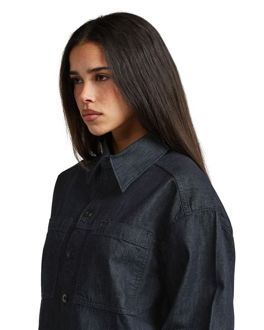 G-Star Blue Cropped Relaxed Shirt