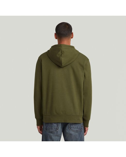 G-Star Green Script Half Zip Hoodie Sweater for men