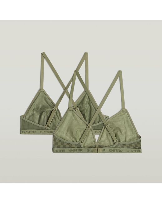 Lot De 2 Bralettes Mesh Triangle G-Star en coloris Green