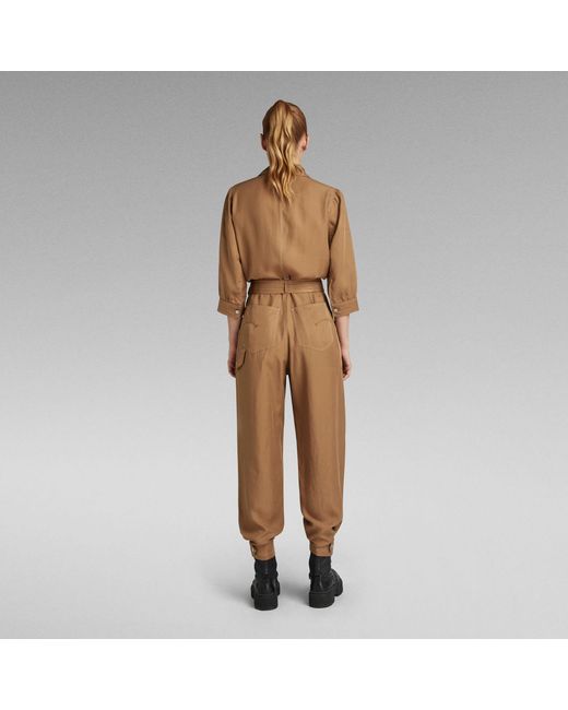 G-Star RAW Belted Jumpsuit in het Natural