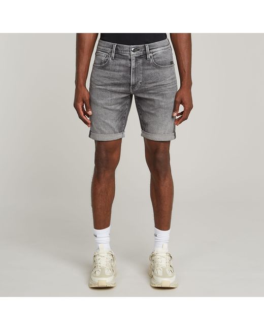 G-Star 3301 Slim Denim Shorts in Gray für Herren