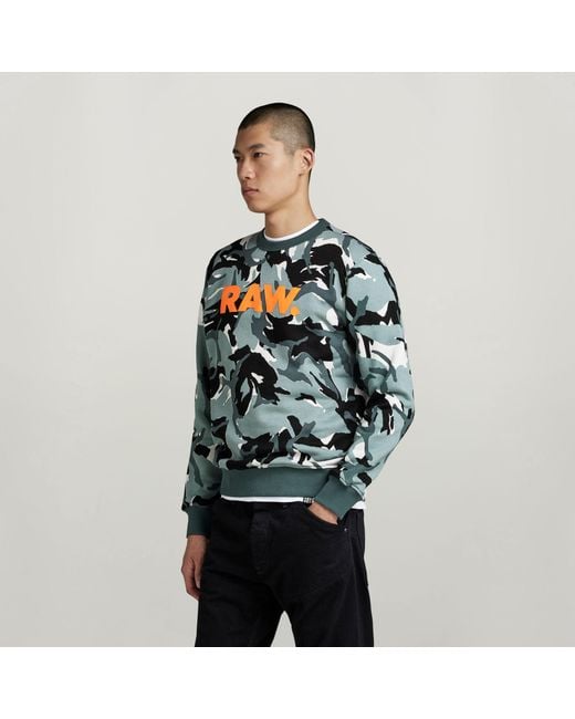 G-Star Green Camo Raw Sweater for men