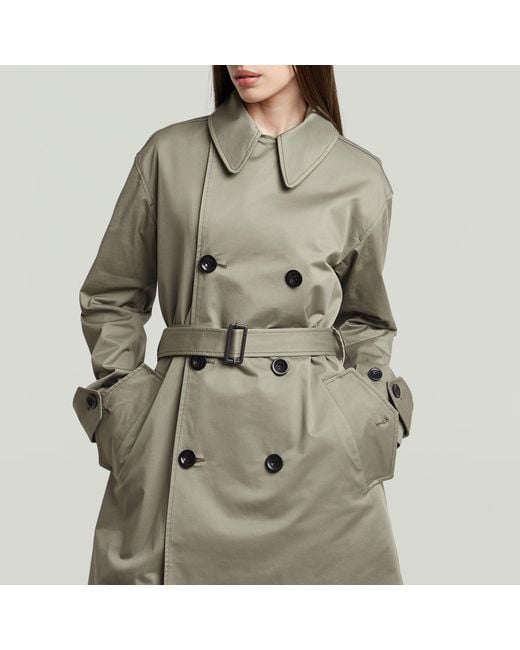 G-Star High Trenchcoat in het Green