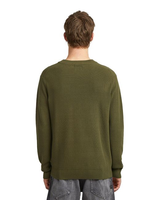 G-Star Green Structure Knit Pullover for men
