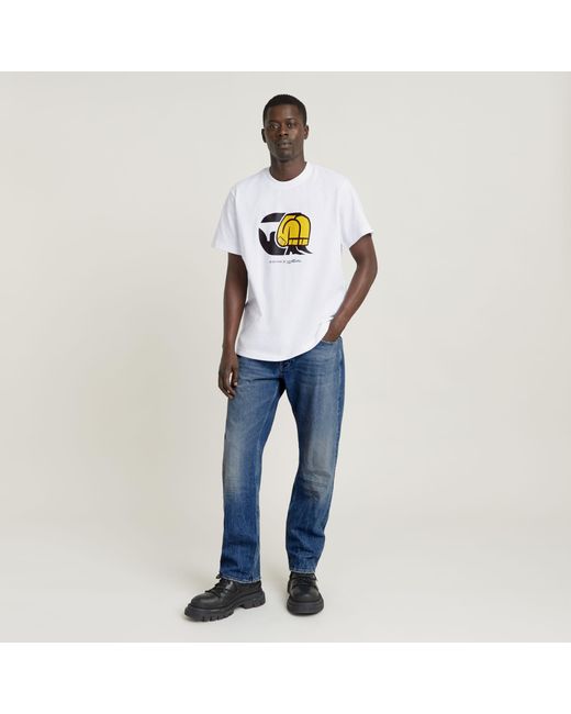 T-Shirt Jeans Cartoon Loose G-Star RAW pour homme en coloris White
