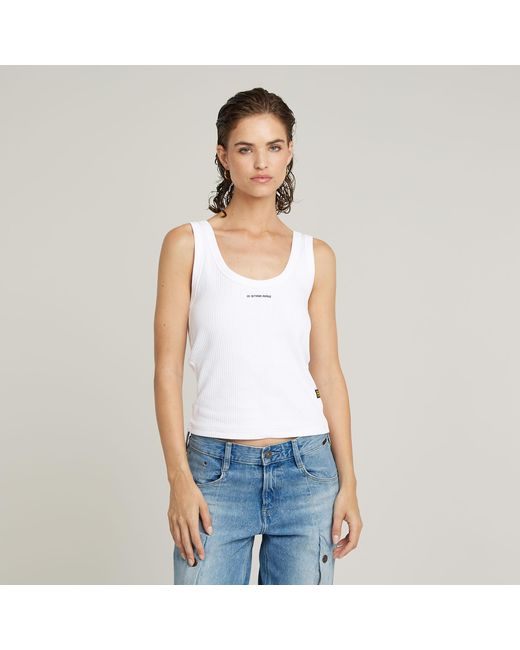 Débardeur Slim Rib G-Star en coloris White