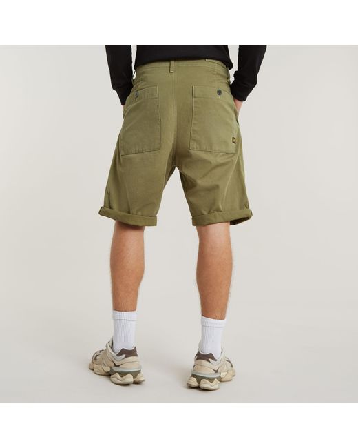 G-Star RAW Pleated Chino Shorts in Green für Herren