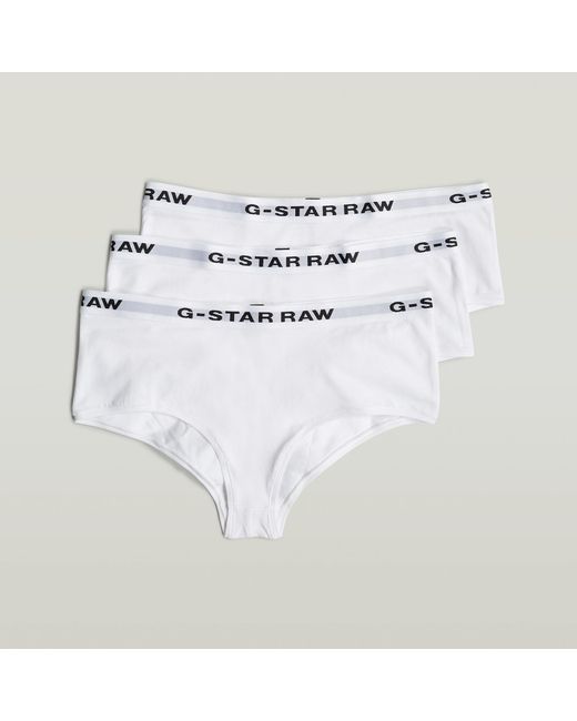 G-Star White Hipster 3 Pack
