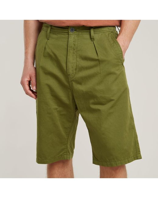 G-Star Pleated Chino Shorts in Green für Herren