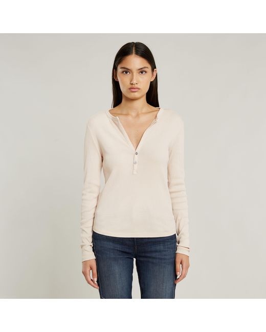 Top Slim À Col En V Profond G-Star en coloris White