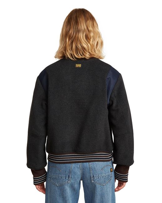 G-Star Black Cropped Varsity Bomber Jacket