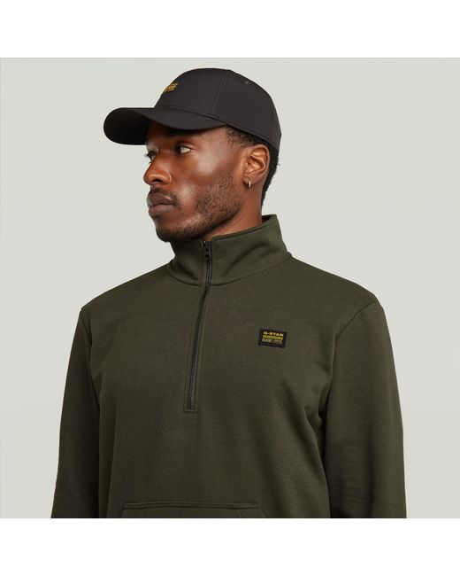 G-Star Half Zip Sweatshirt Label Badge in Green für Herren