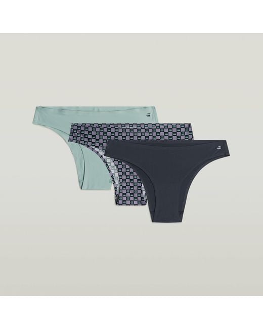 G-Star Blue Hipster No Vpl Brief 3-Pack