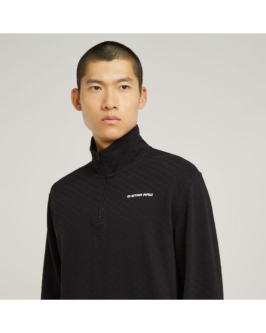 G-Star Checquard Tweeter Half Zip in Black für Herren