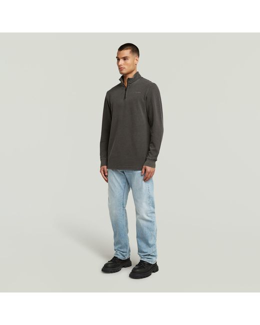 G-Star Overdyed Half Zip Tweeter in het Gray voor heren