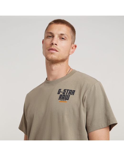 G-Star RAW Engine Back Graphic Loose T-Shirt in Brown für Herren