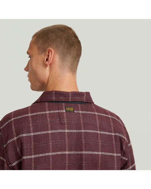 G-Star Zip Regular Overshirt in het Brown voor heren