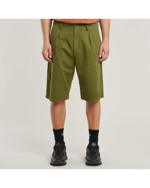 G-Star Pleated Chino Shorts in Green für Herren