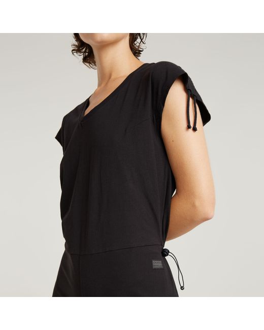 G-Star RAW Riveted Flared Jumpsuit in het Black