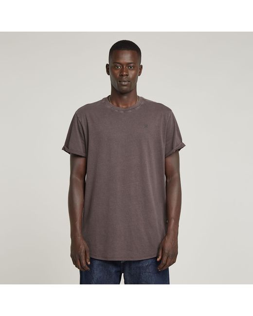 G-Star Brown Text Back Graphic Overdyed Lash T-Shirt for men