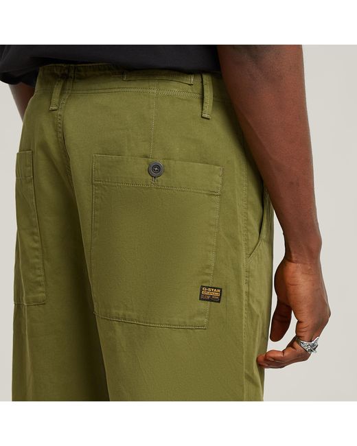 G-Star Pleated Chino Relaxed Tapered in Green für Herren