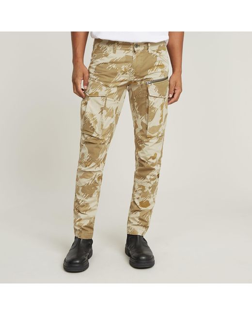 G-Star Natural Rovic Zip 3D Regular Tapered Pants for men
