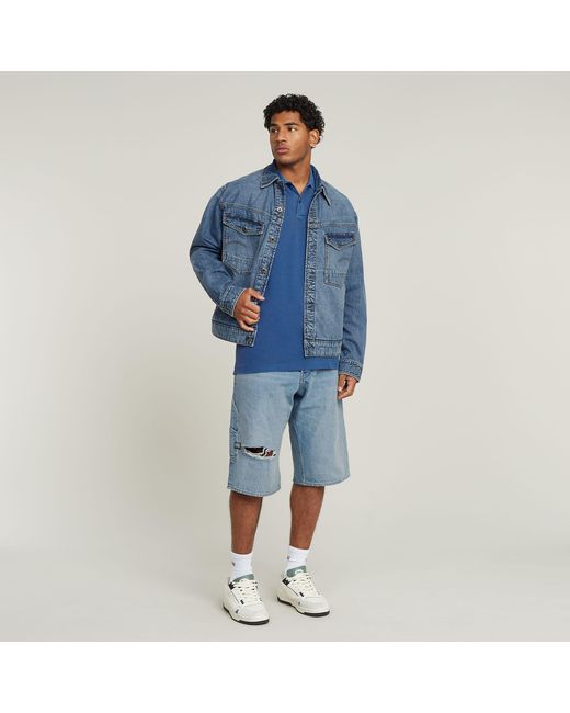 G-Star Dunda Overdyed Slim Poloshirt in Blue für Herren