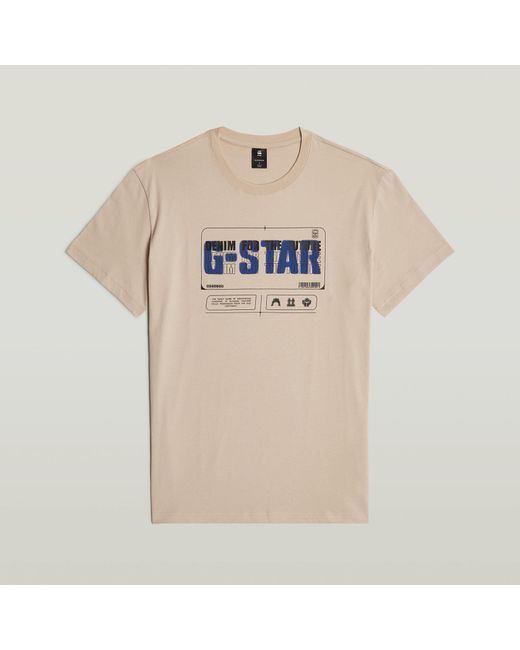 G-Star Flyer Graphic T-Shirt in het Natural voor heren
