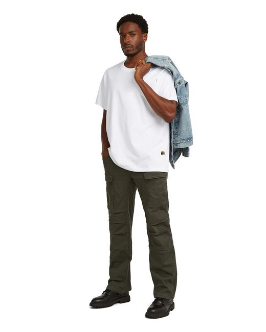 G-Star Black 3D Regular Straight Cargo Pants for men