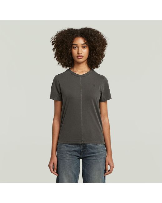 G-Star Black Overdyed Front Seam T-Shirt
