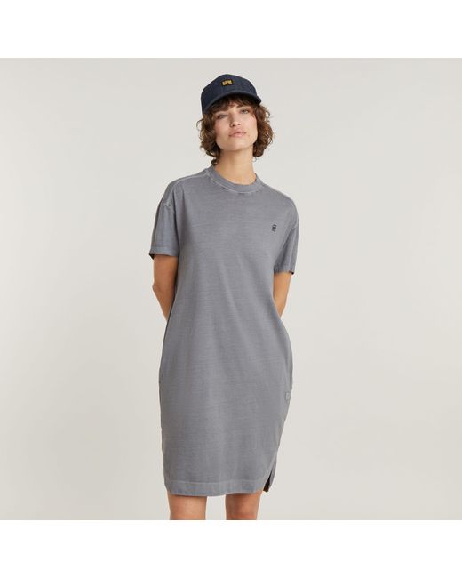 G-Star RAW Overdyed Loose T-Shirt Kleid in Gray für Herren