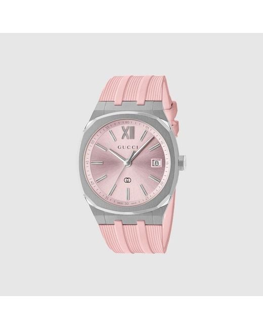 Gucci Pink 25H Watch, 36Mm, Steel