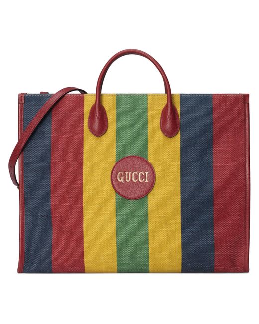 Gucci Yellow Baiadera Stripe Tote Bag for men