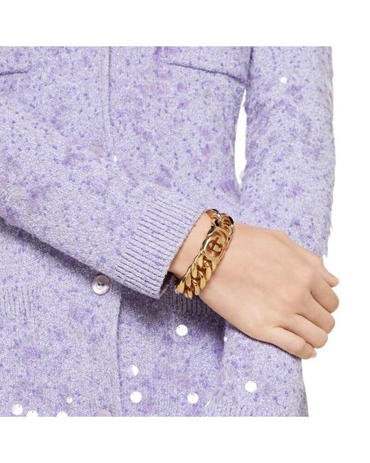 Gucci Metallic Interlocking Kettenarmband, Größe
