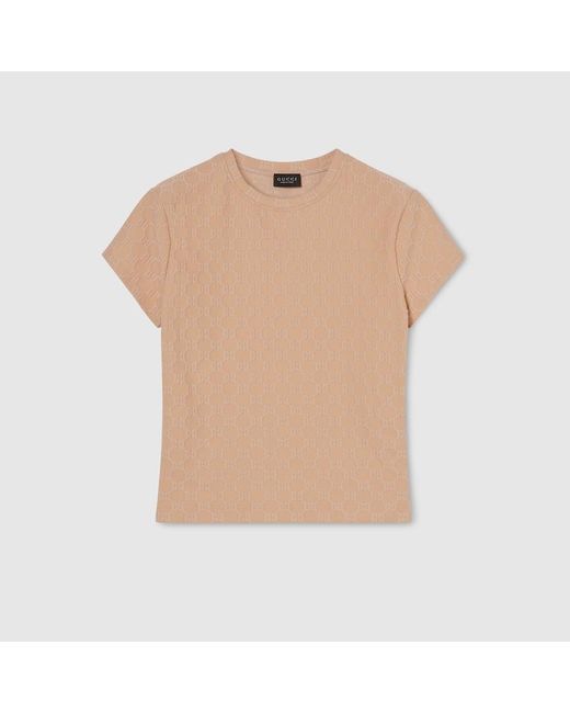 Gucci Natural Gg Jersey Jacquard T-Shirt